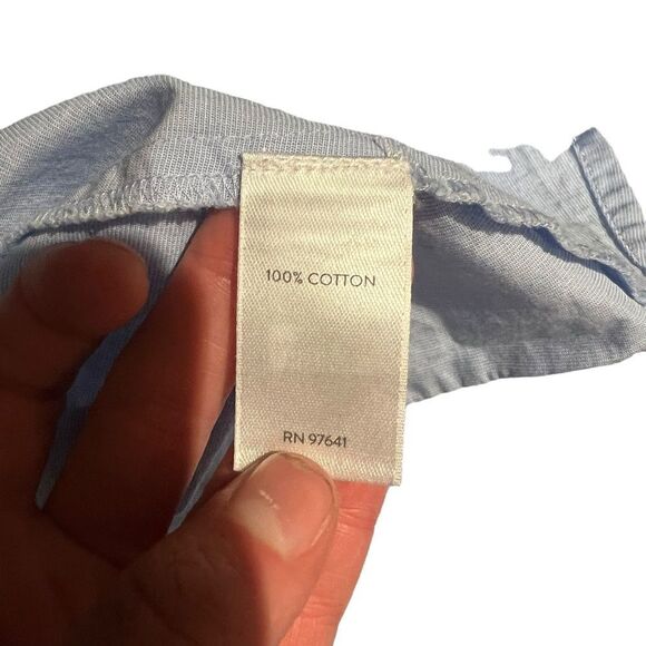 J. Jill light blue button down shirt. Size medium - Picture 4 of 9